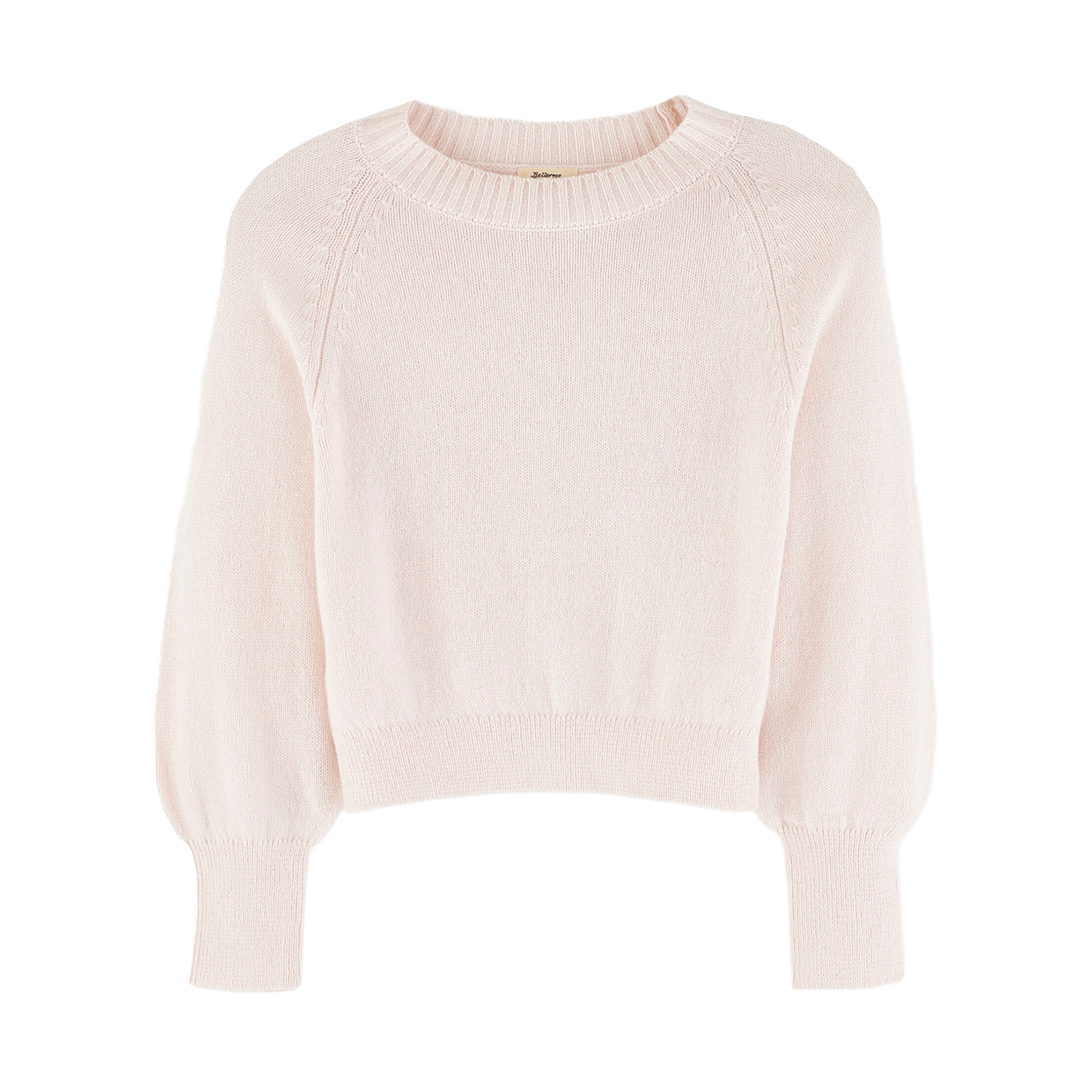 GIMZA - Pull droit col rond en laine mélangée | Rose