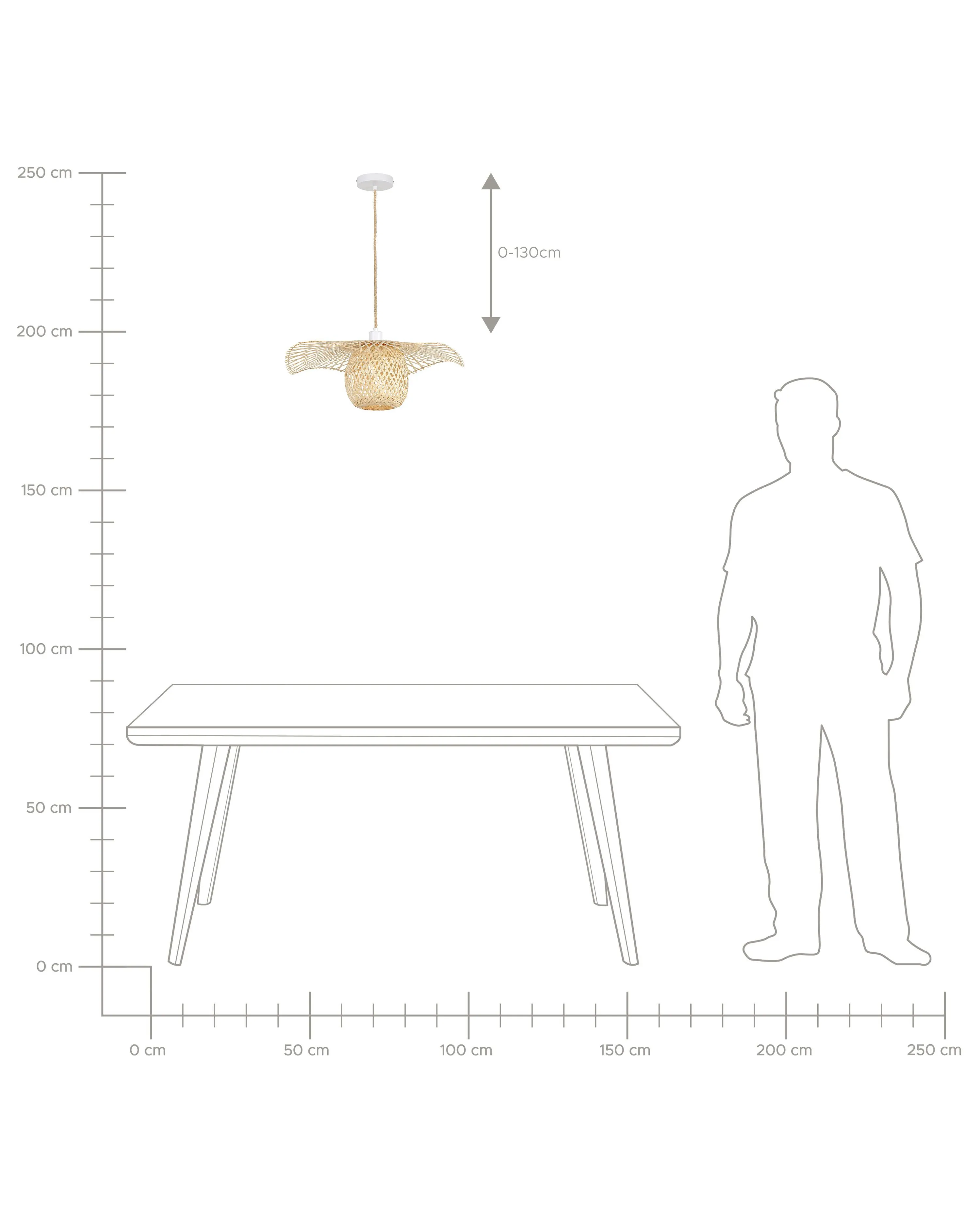 Hanglamp BONITO Bamboehout Lichtbruin