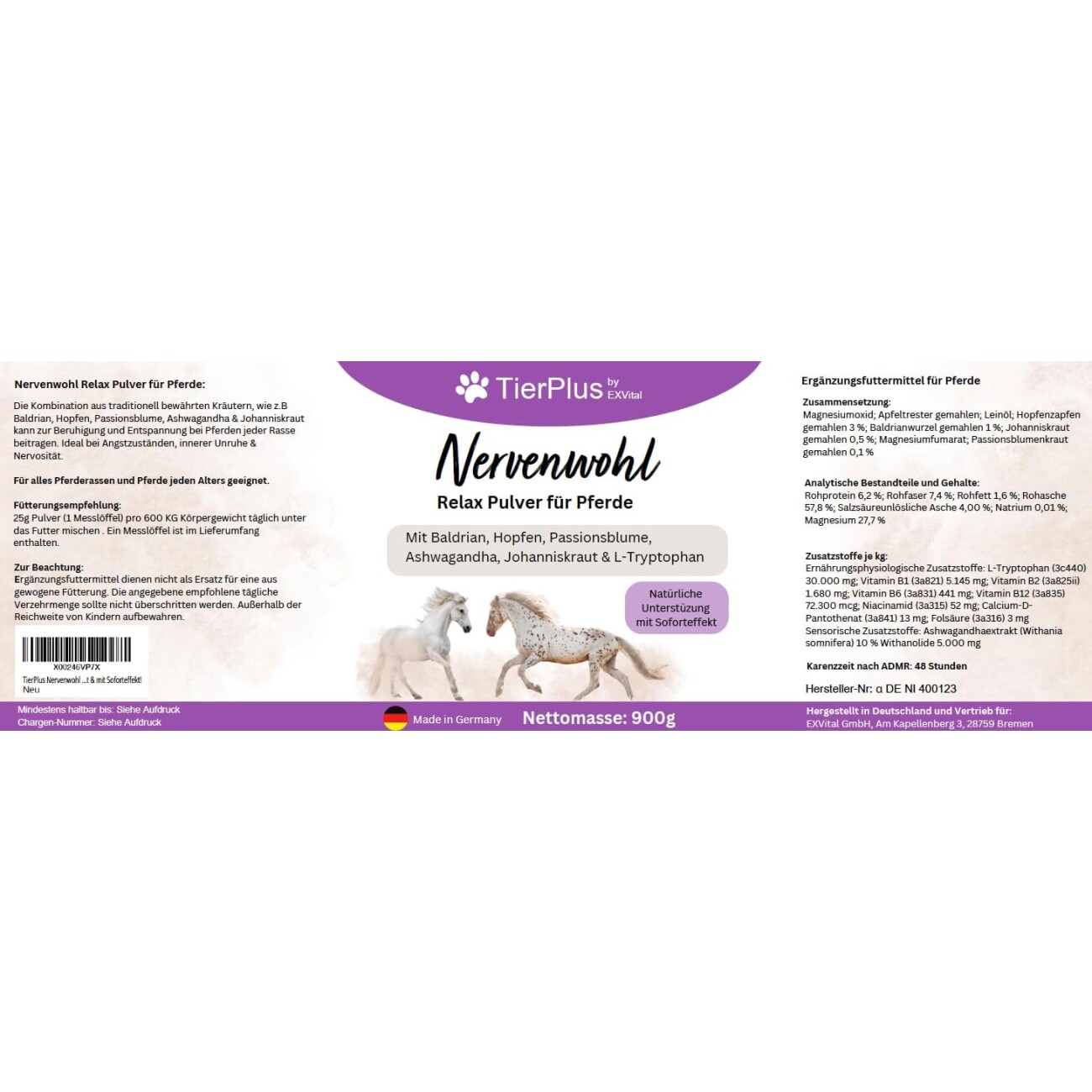 TierPlus ® Nervenwohl Relax Pulver für Pferde