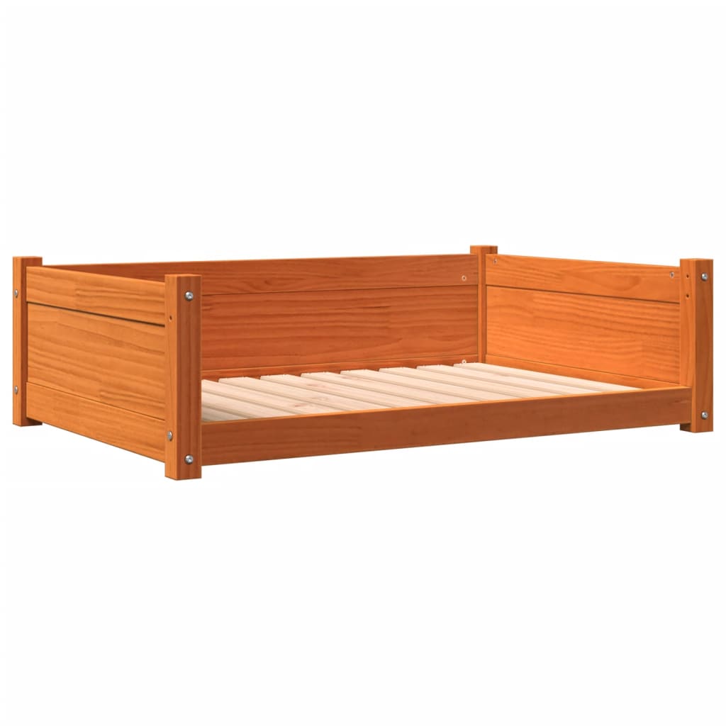 Cama para cães vidaXL, madeira de pinho, marrom encerado, 105,5 x 75,5 x 28 cm