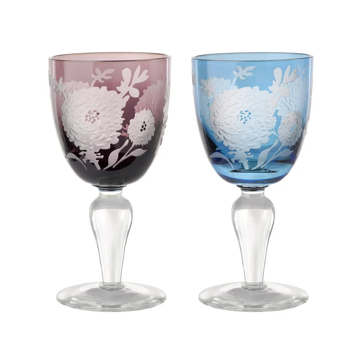 Pols Potten - Peony Weinglas, mehrfarbig (6er-Set)