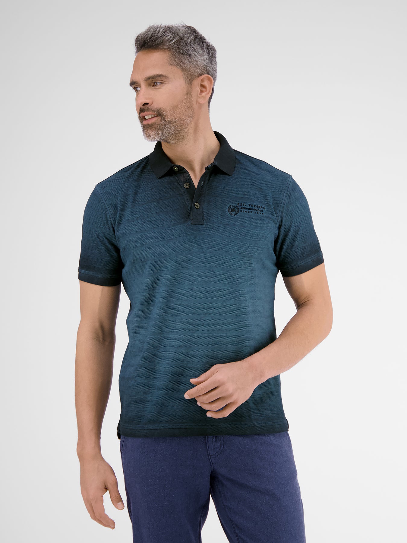 Poloshirt, gestreift in Strukturqualität