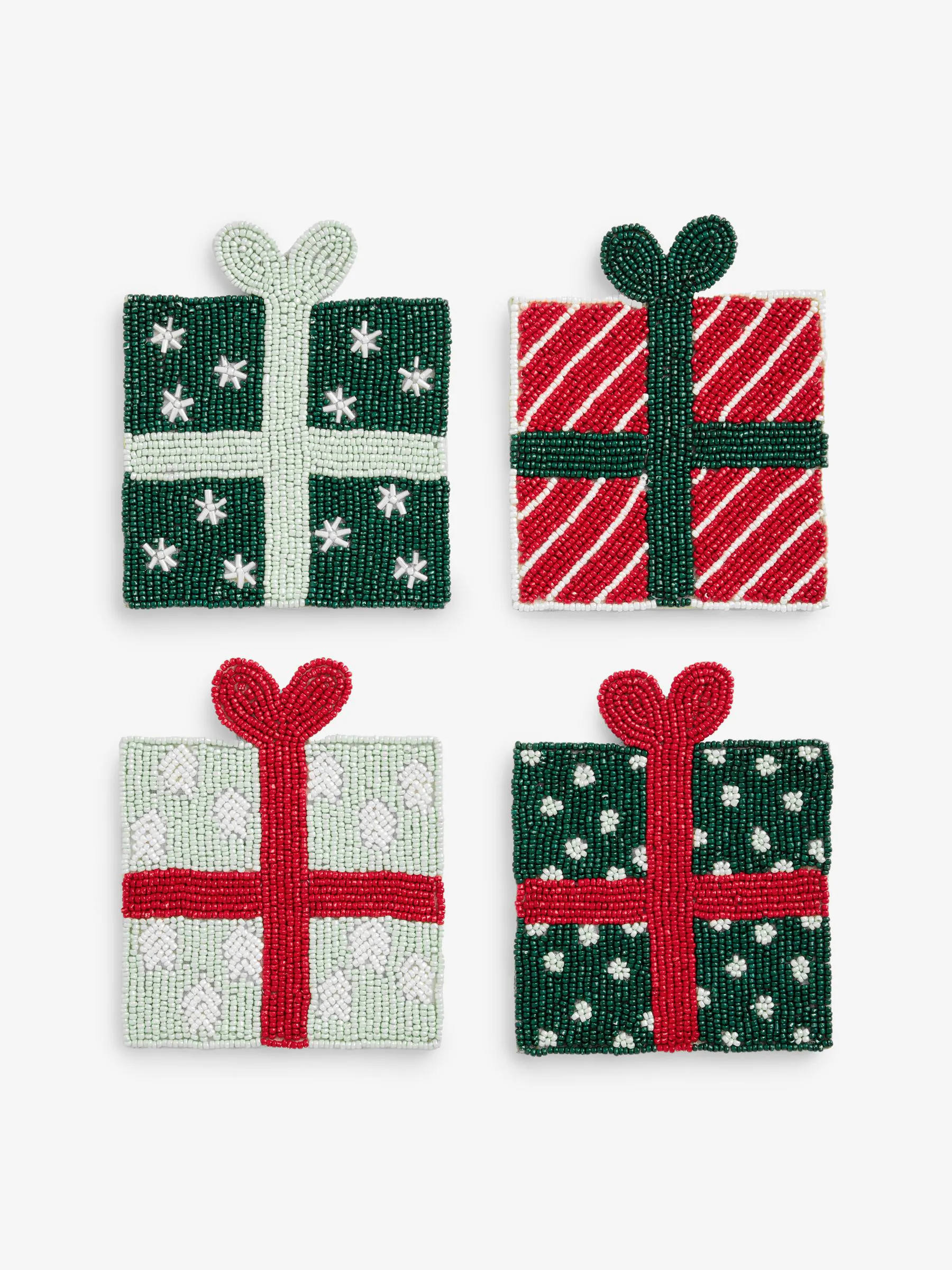 Set van 4 Kerstmis kralen Onderzetters