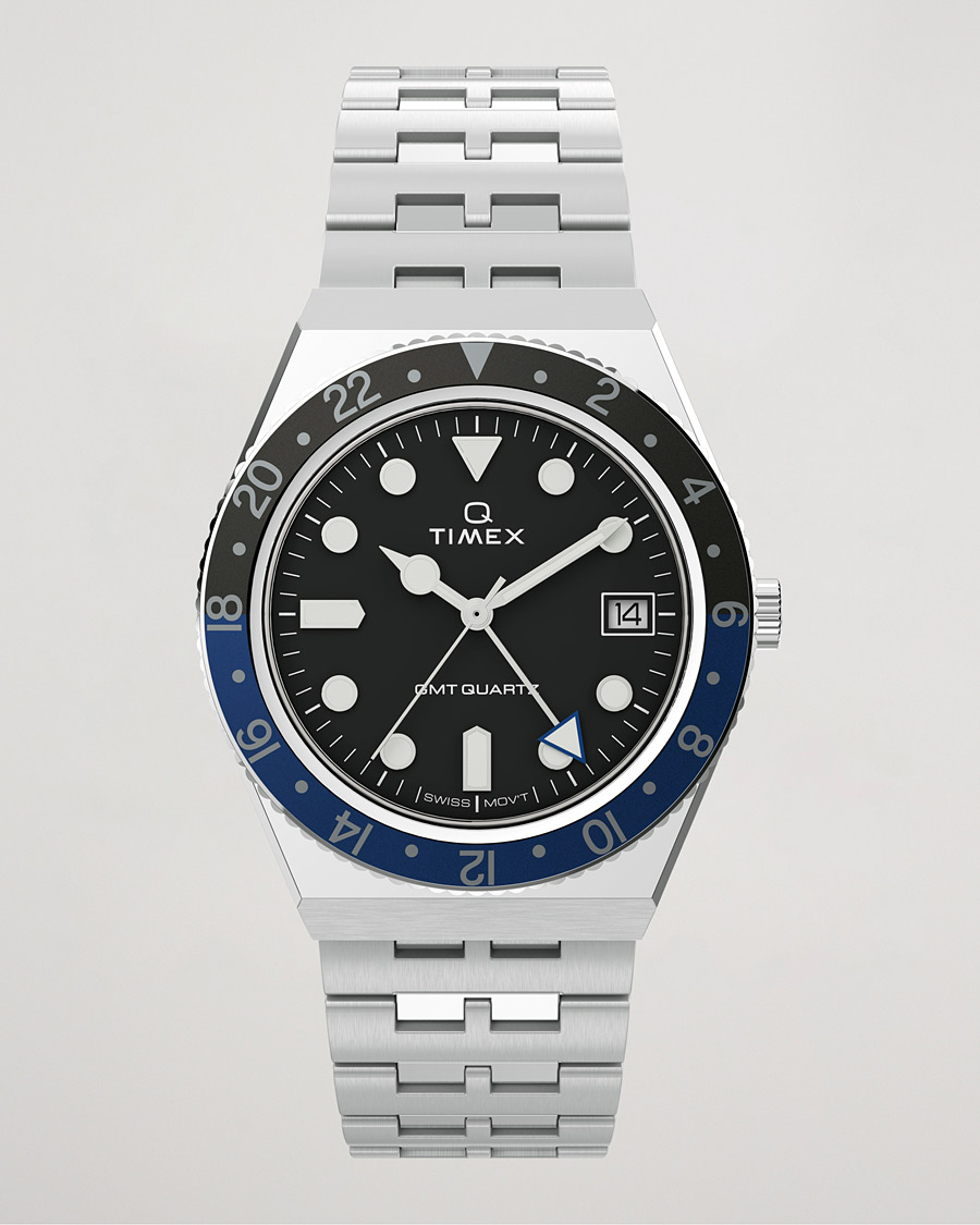 Timex Q Diver GMT 38mm Black/Blue