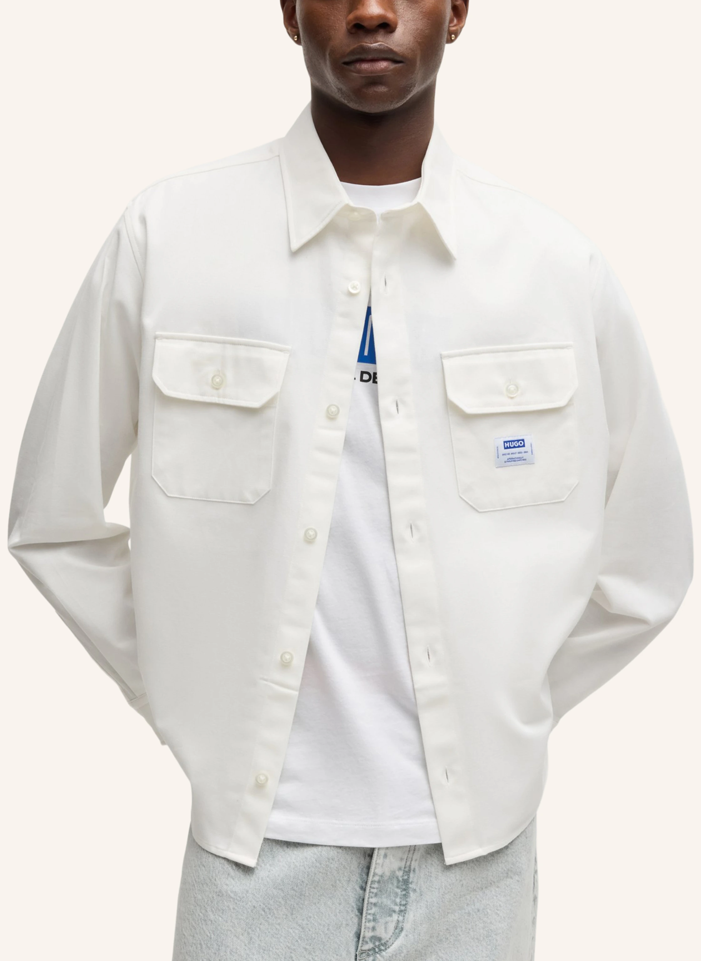 HUGO Casual Hemd EKYNONE Oversize Fit