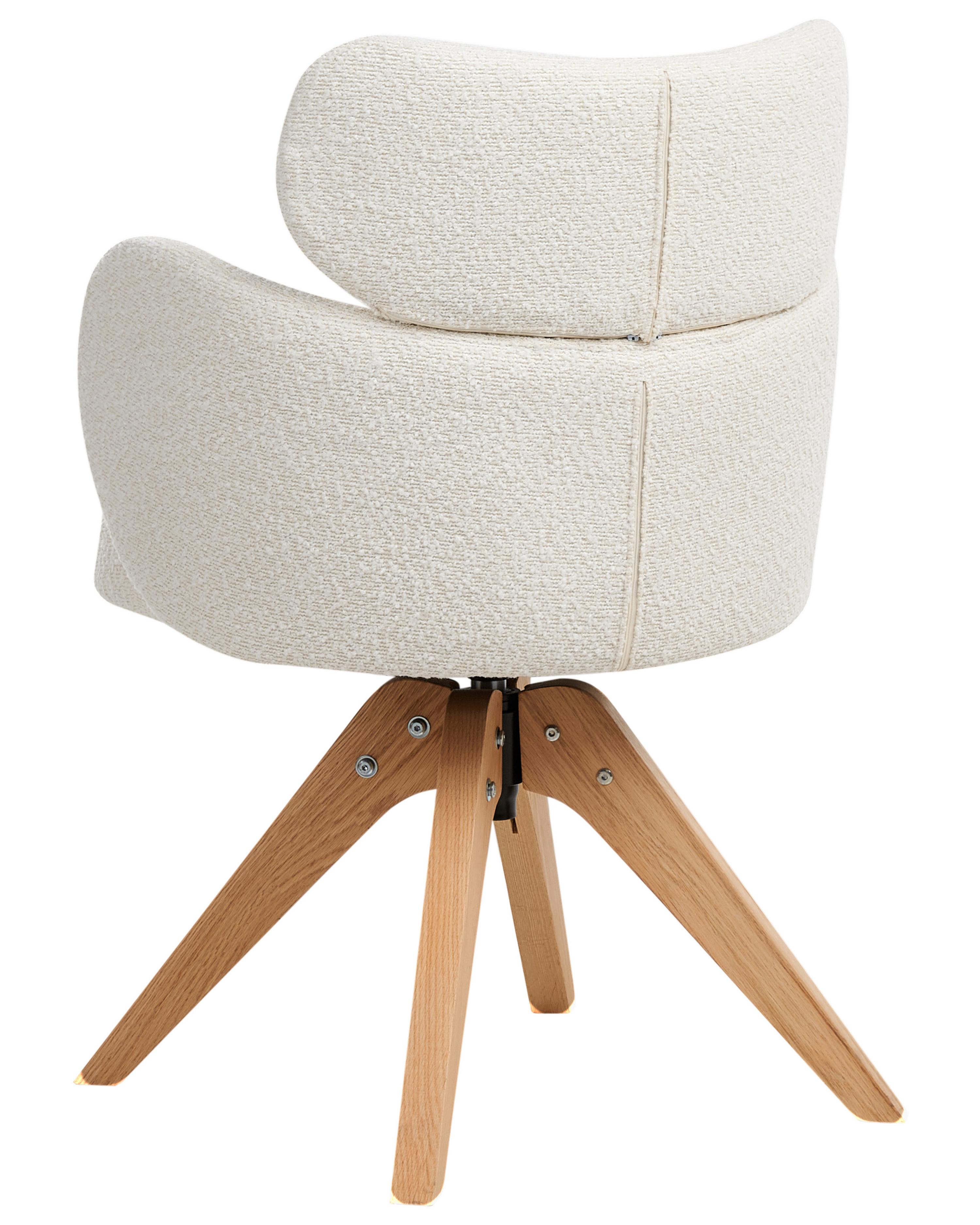 Eetkamerstoel draaibaar MARCY Bouclé Lichtbeige