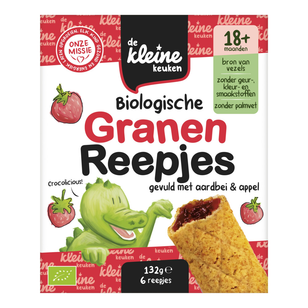 de Kleine Keuken Granenreepjes Aardbei & Appel132 gr