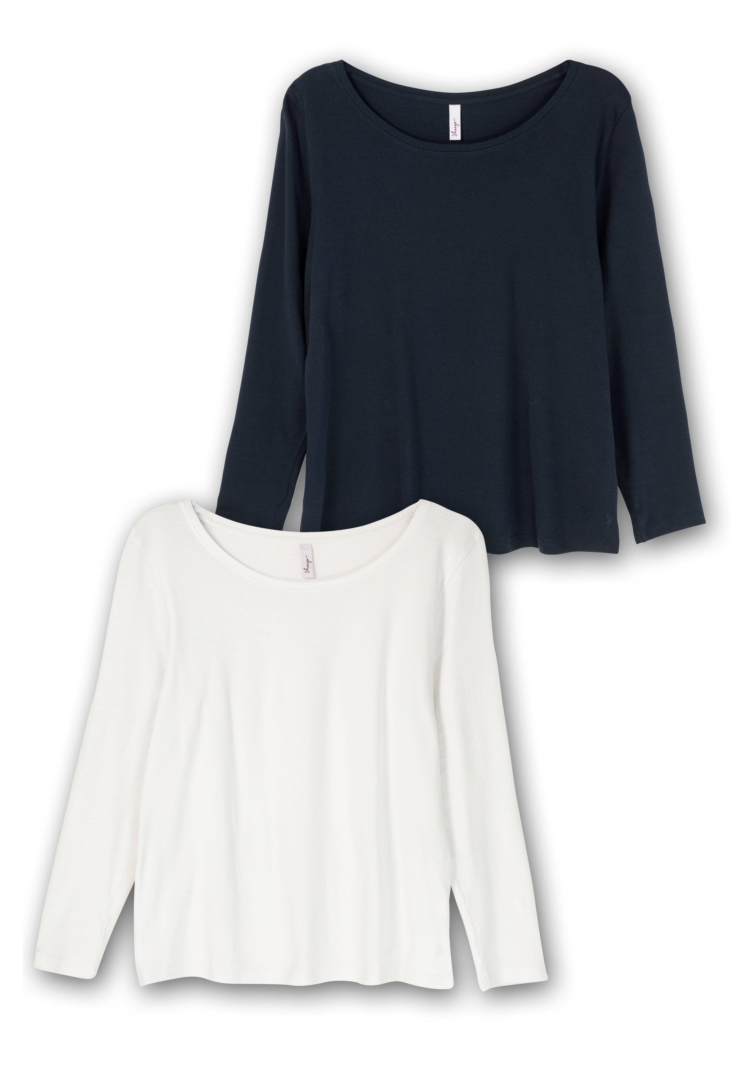 Doppelpack Langarmshirt, leicht taillierter Schnitt