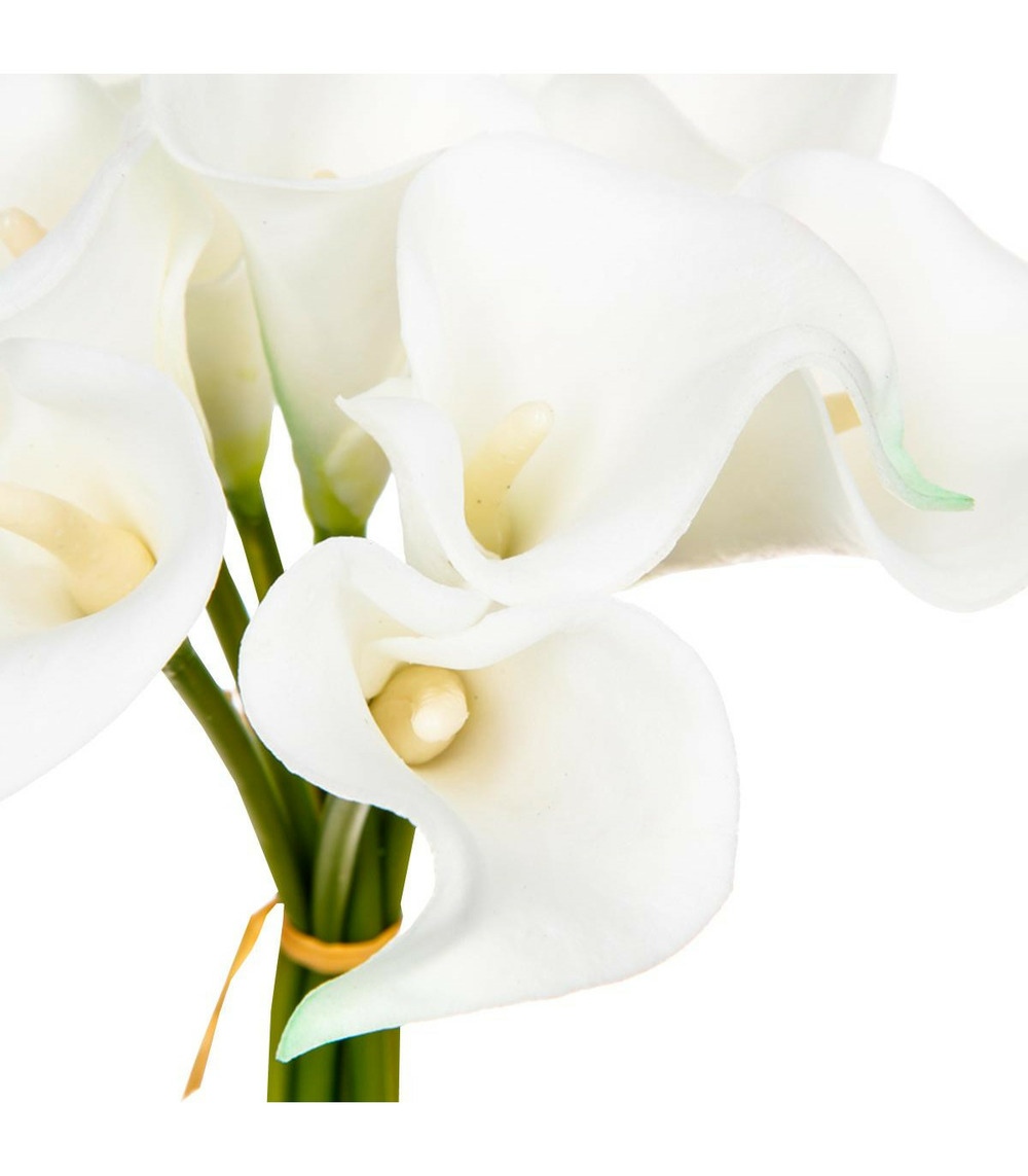 Bouquet de fleurs artificielles 8 arums blanches h 36 cm