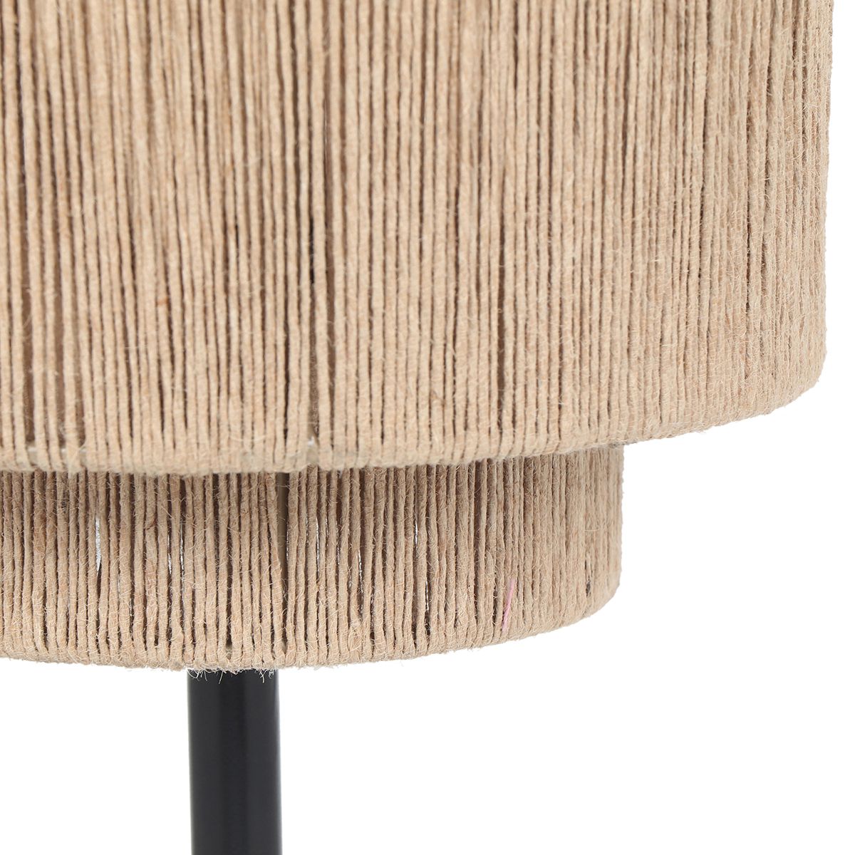 Japandi tafellamp zwart met bruin touw - Smilla