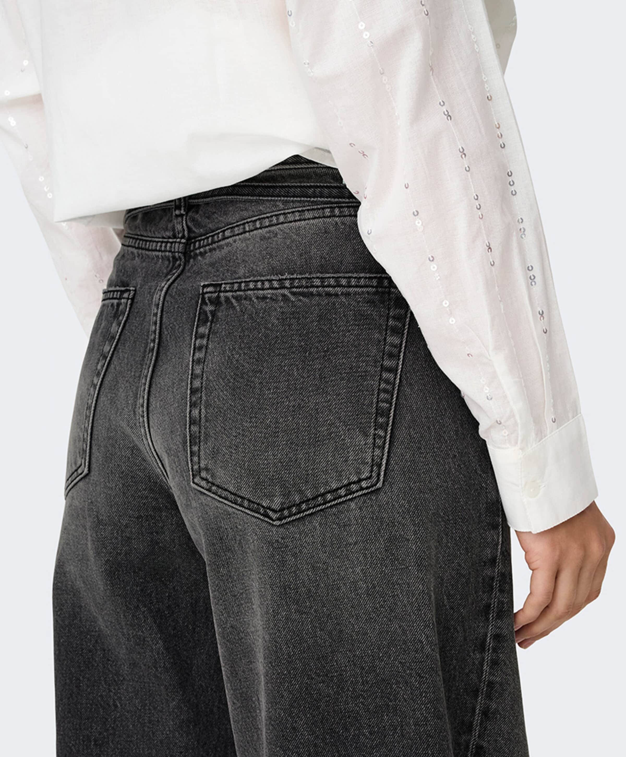 Only ONLGIANNA MW STRAIGHT DNM DOT980 NO dames jeans zwart