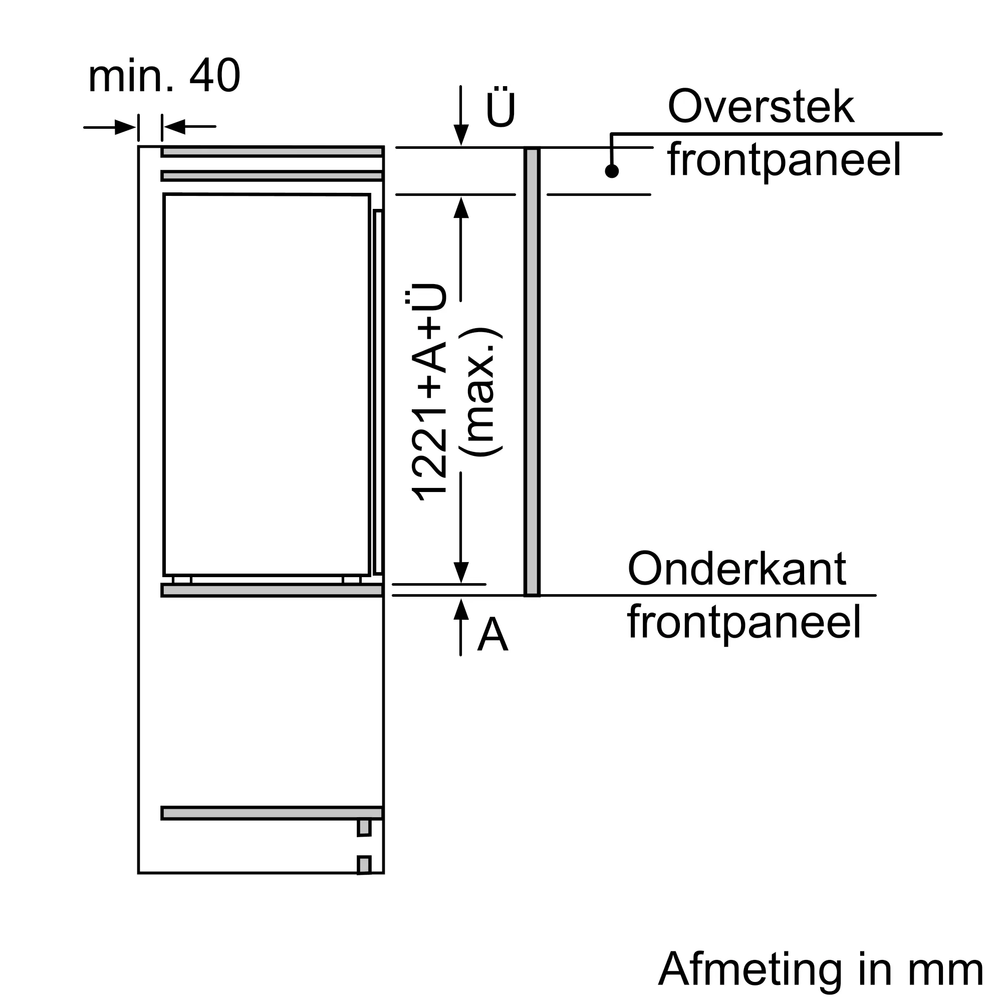 Serie 6 Inbouw koelkast met vriesvak 122.1 x 55.8 cm Vlakscharnier met SoftClose