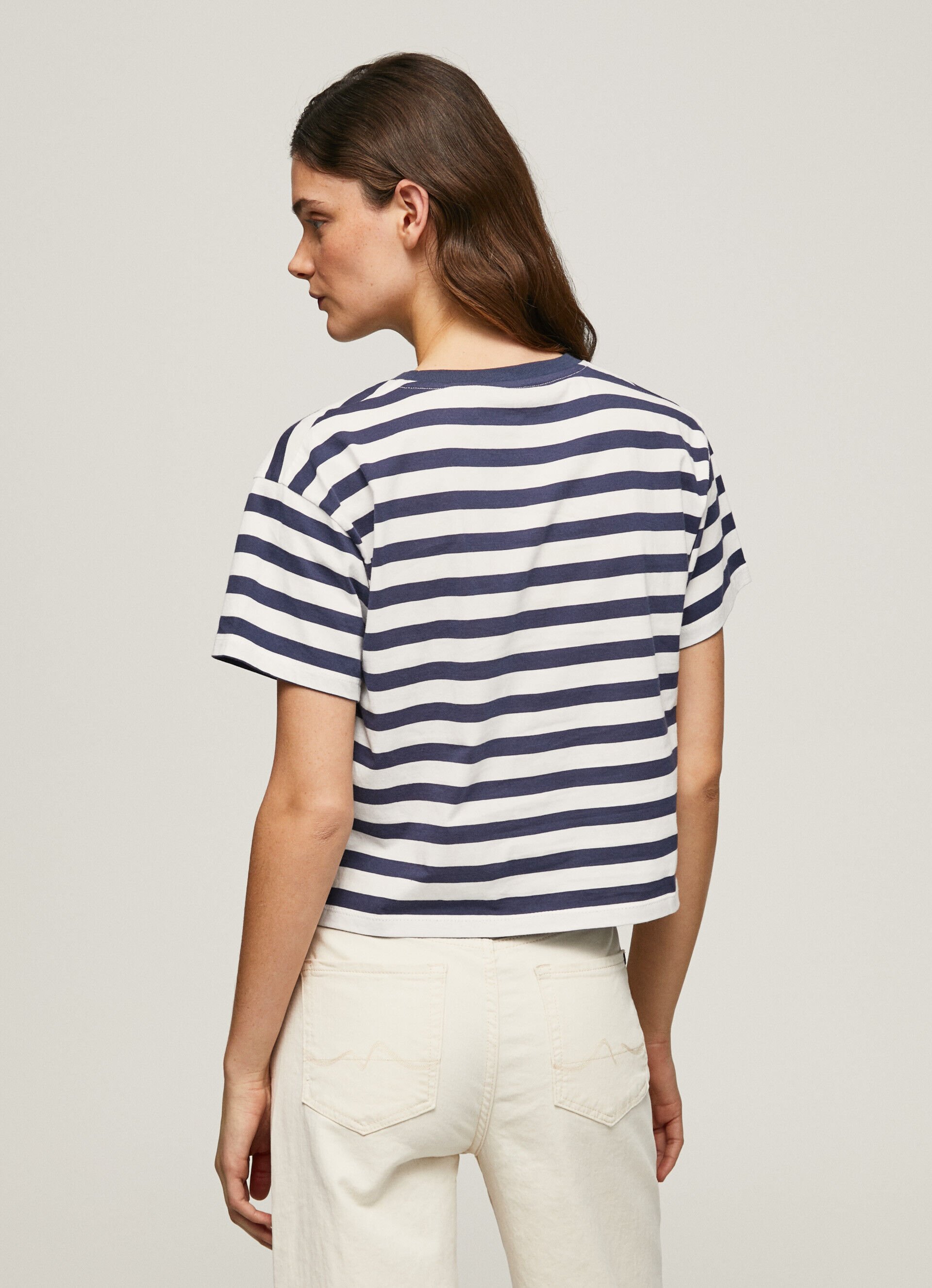 CAMISETA COM ESTAMPA LISTRADA - azul oceano