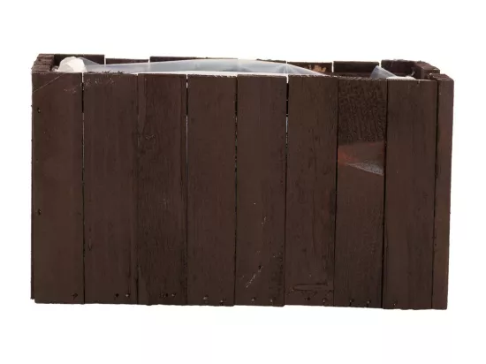 Panier carré en bois marron 18.5x10.5x10h