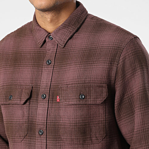 Chemise Manches Longues A Carreaux 19573 Prune Marron
