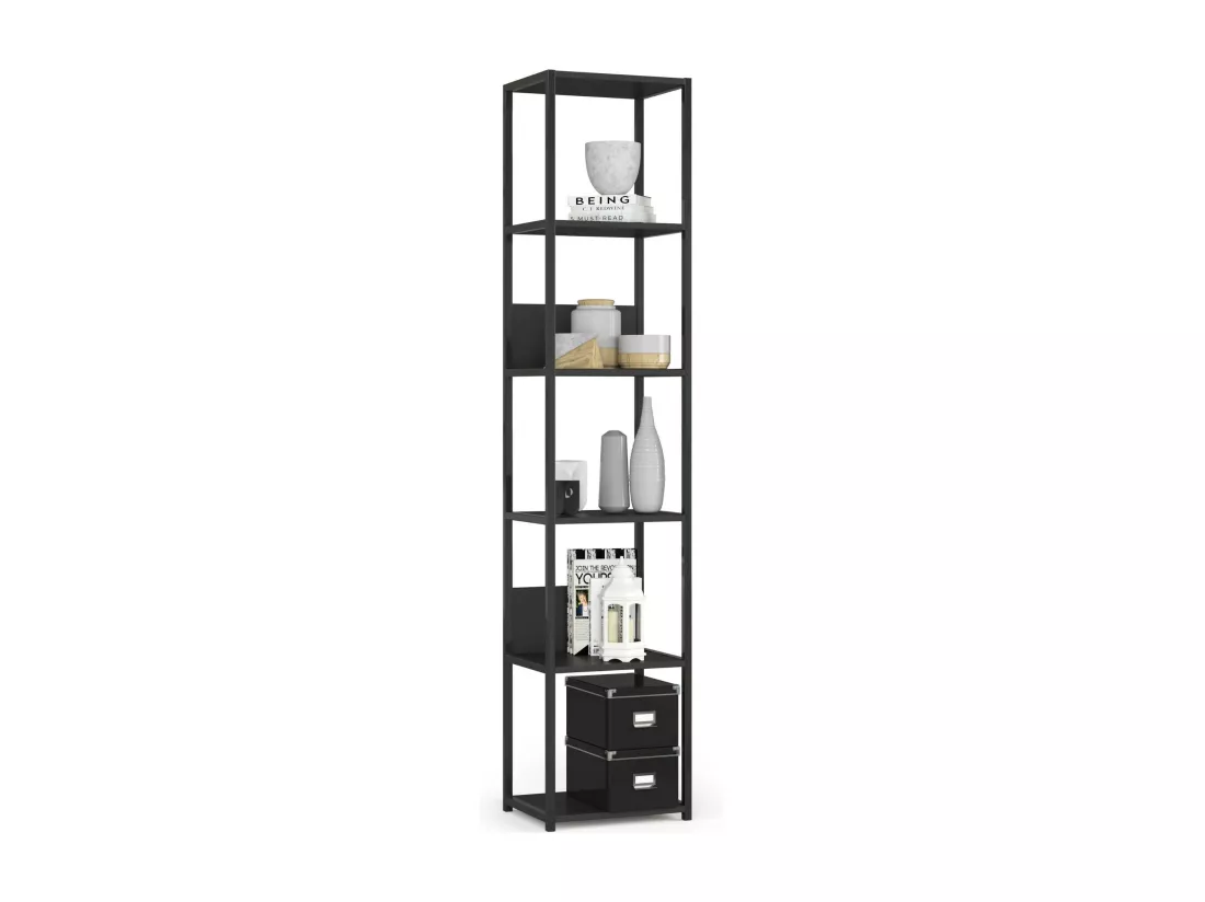 Étagère murale industrielle sur pied AKORD Noire 40 cm 6 étagères 40x32x192 cm
