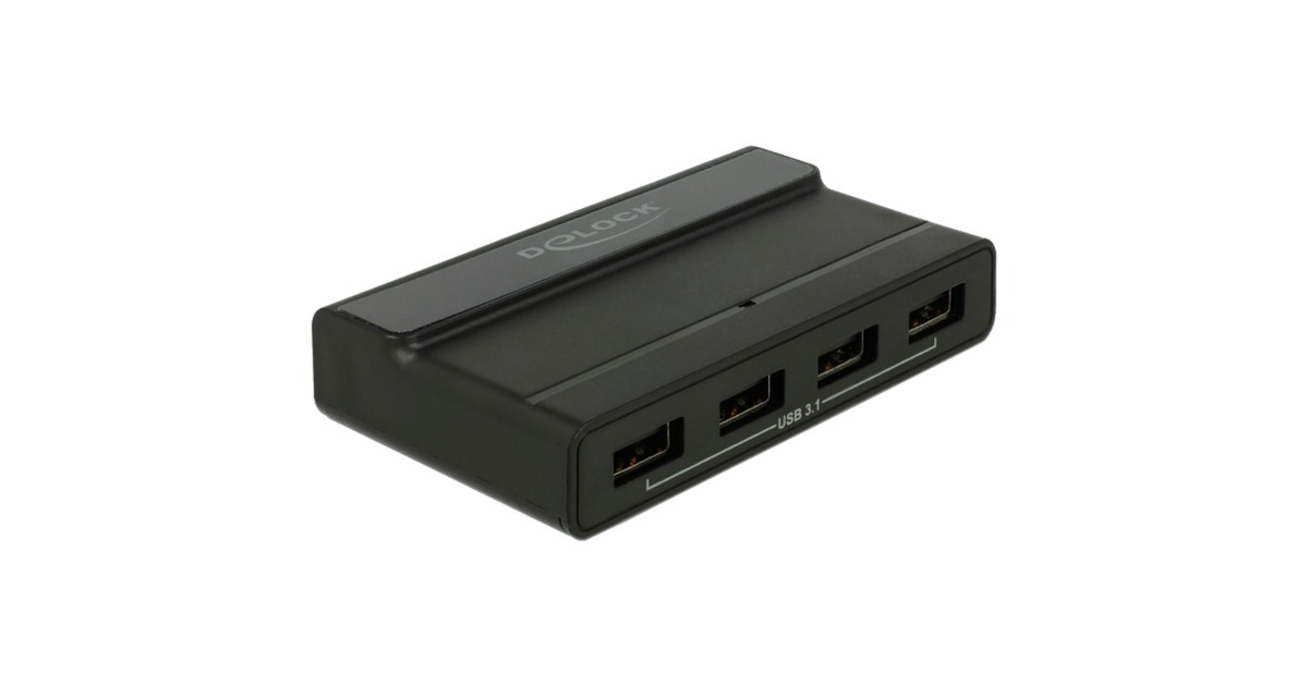 DeLOCKExterne USB 3.2 Gen 2 4 Port Hub 10Gbps usb-hub  (Zwart)