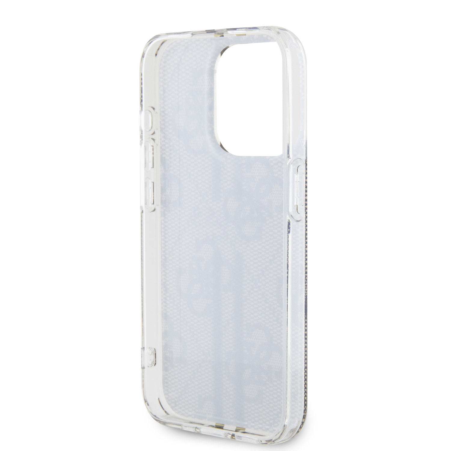 iPhone 15 Pro Hybrid Hardcase Hülle IML 4G Gold Stripe (GUHCP15LH4PSEGW) - Braun