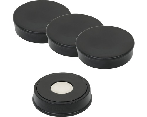 Organisatiemagneten Ø 30 mm, zwart, 4 stuks.