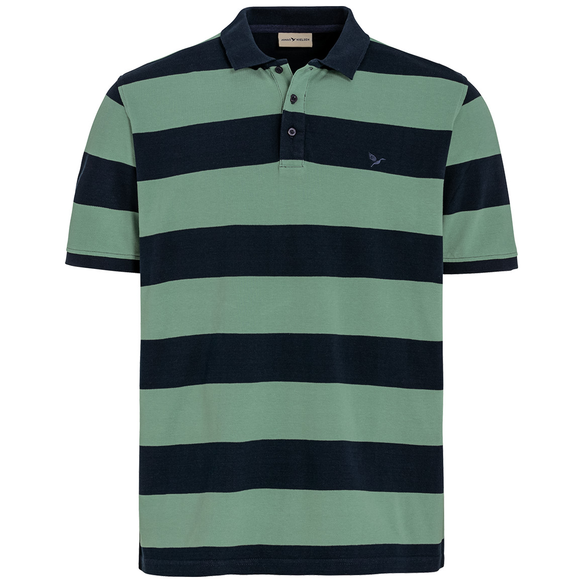Jonas Nielsen Herren Poloshirt mit Streifen mintgrün / dunkelblau