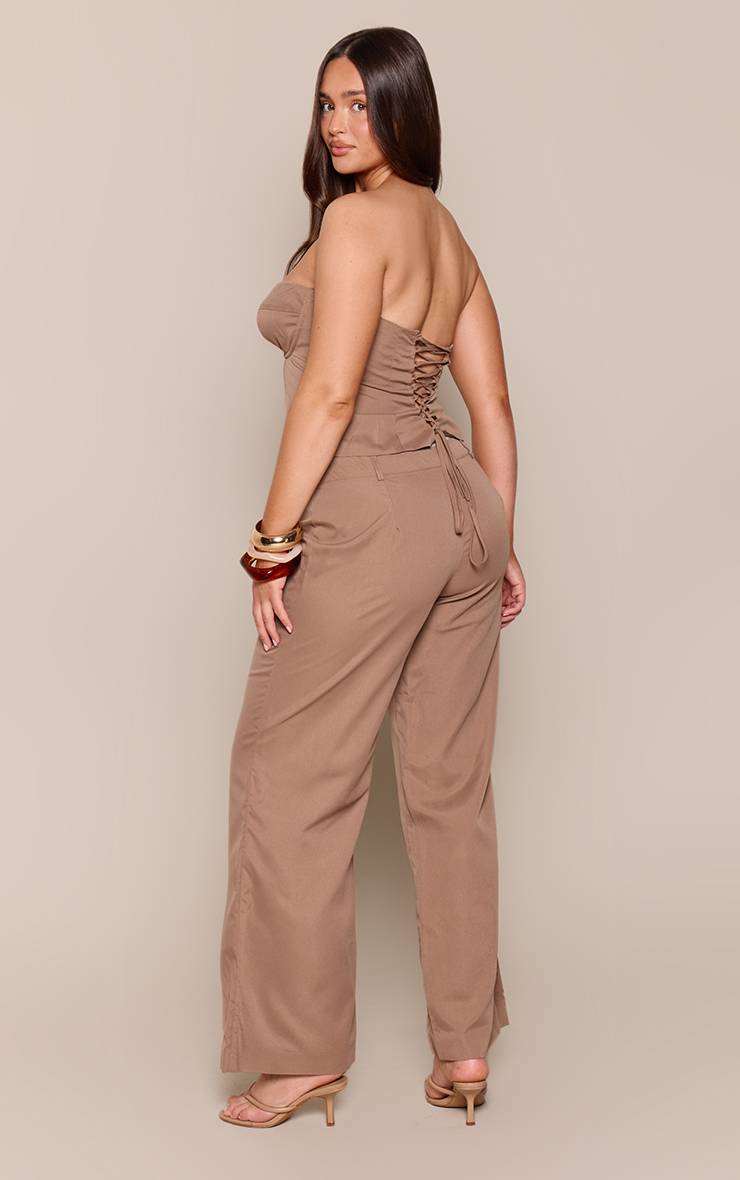 Moka Pantalon Large Tailleur Ajusté Shape Ensemble Coordonné