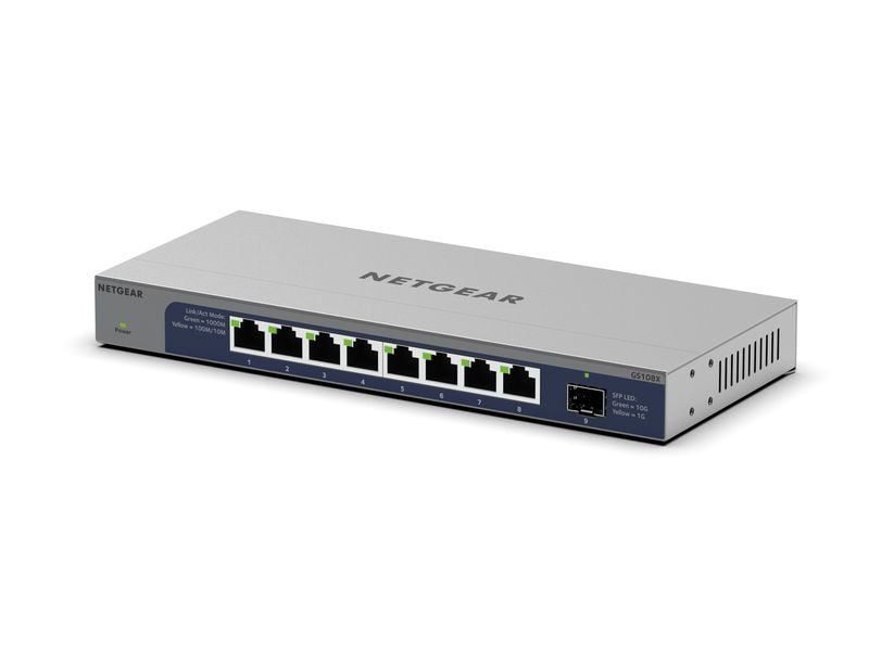 Netgear Switch GS108X-100EUS 8 Port NETGEAR GS108X unmanaged 8-Port Gigabit Switch mit 10 Gigabit SFP  Uplink