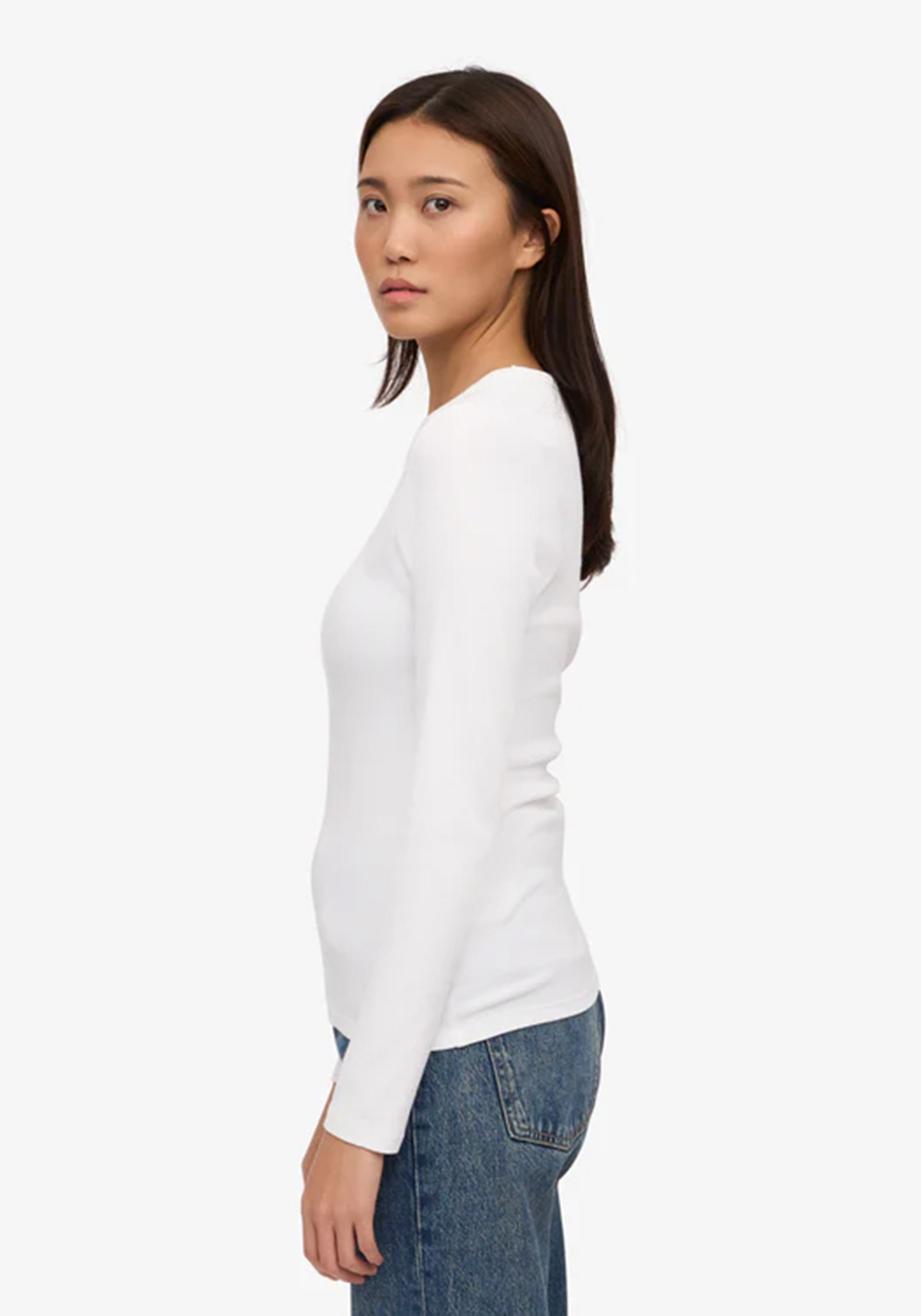 Colorful Standard Damen-Longsleeve Rib Ivory White