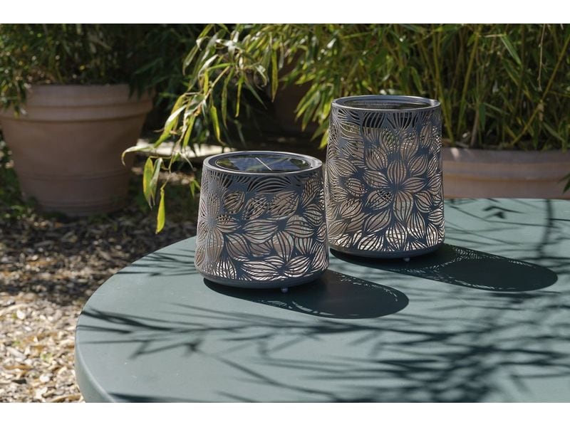 STT Laterne Solar Antic Mini Flora Grey Dekorative Solarleuchte