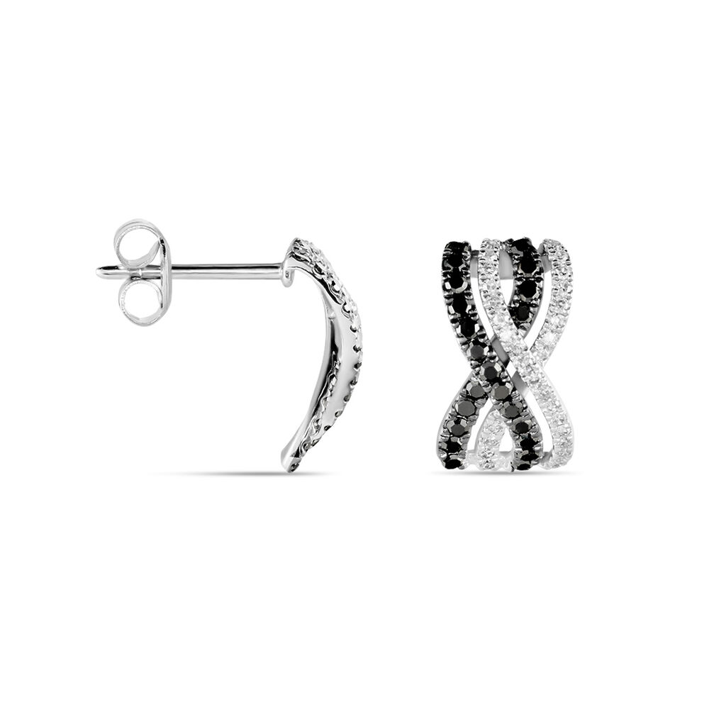 Boucles D'oreilles Puces Julianne Or Blanc Diamant