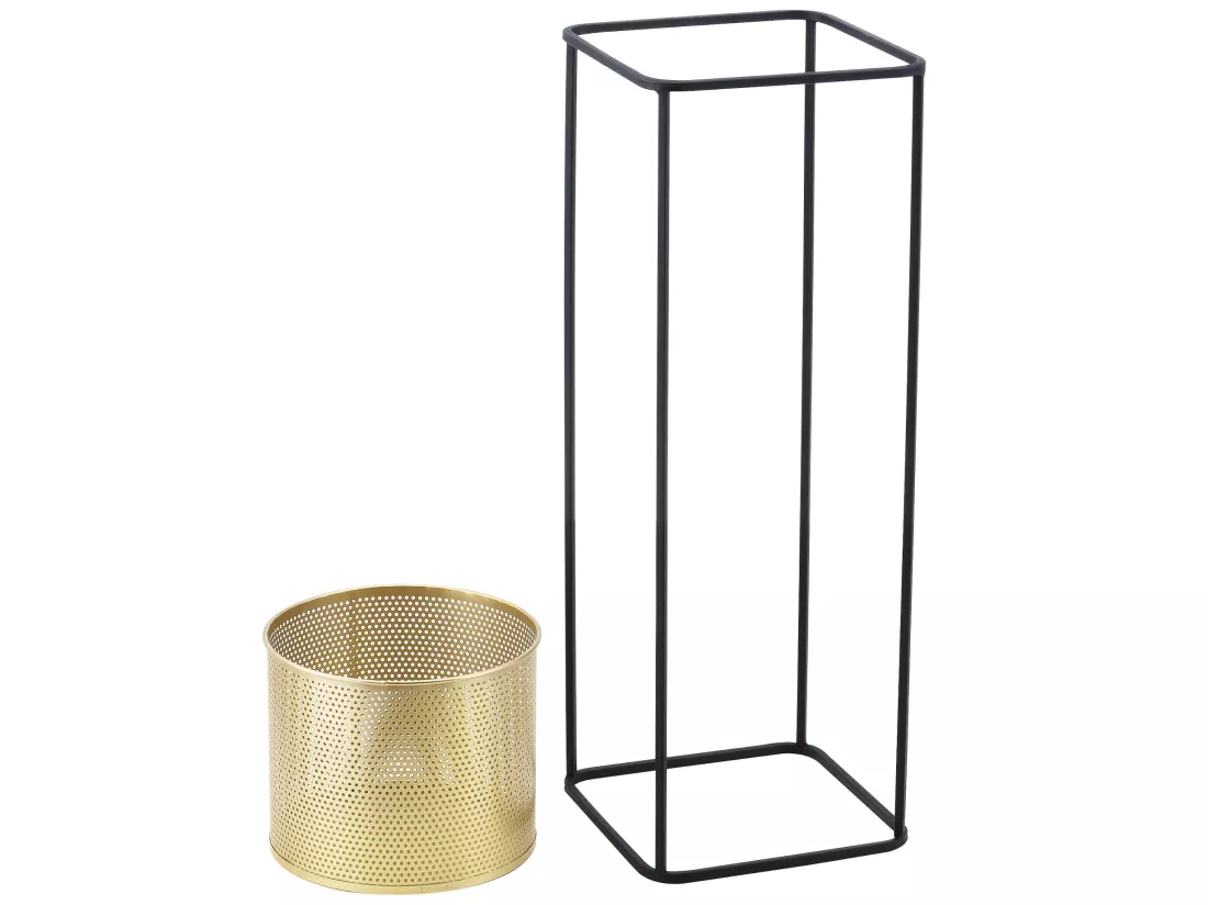Lot De 2 Supports De Plante Mettet Noir Doré [en.casa]