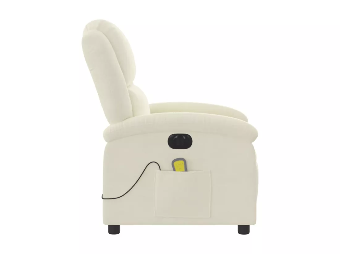 Fauteuil inclinable massant électrique crème velours