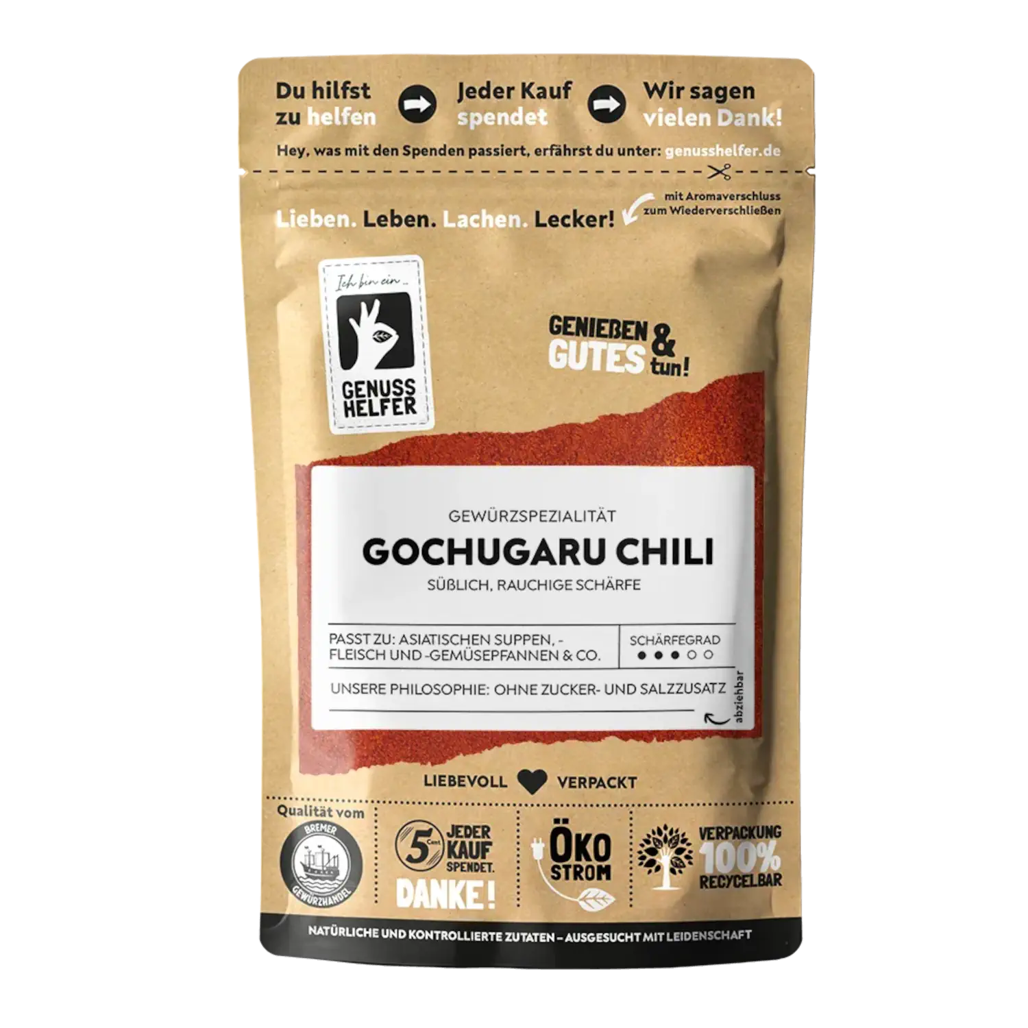Gochugaru Chili, gemahlen