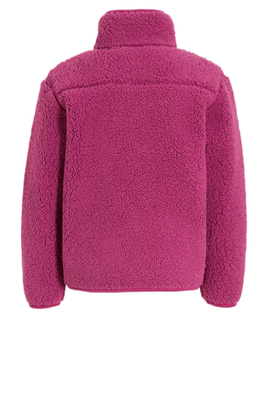 anytime teddy fleece vest magenta