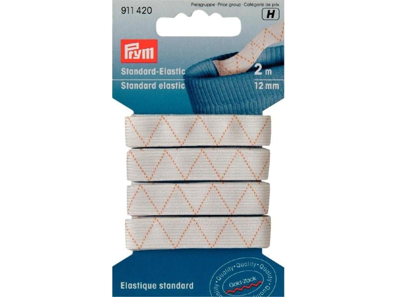 Prym Elastikband Standard 12 mm, Weiss Elastisches Gummiband