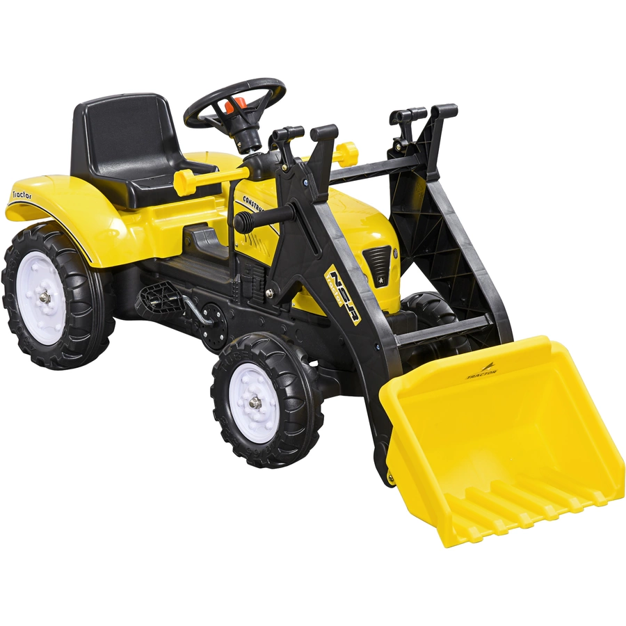 HOMCOM Trettraktor mit Schaufel schwarz, gelb