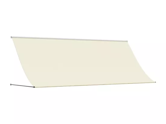 Auvent rétractable crème 400x150 m tissu et acier