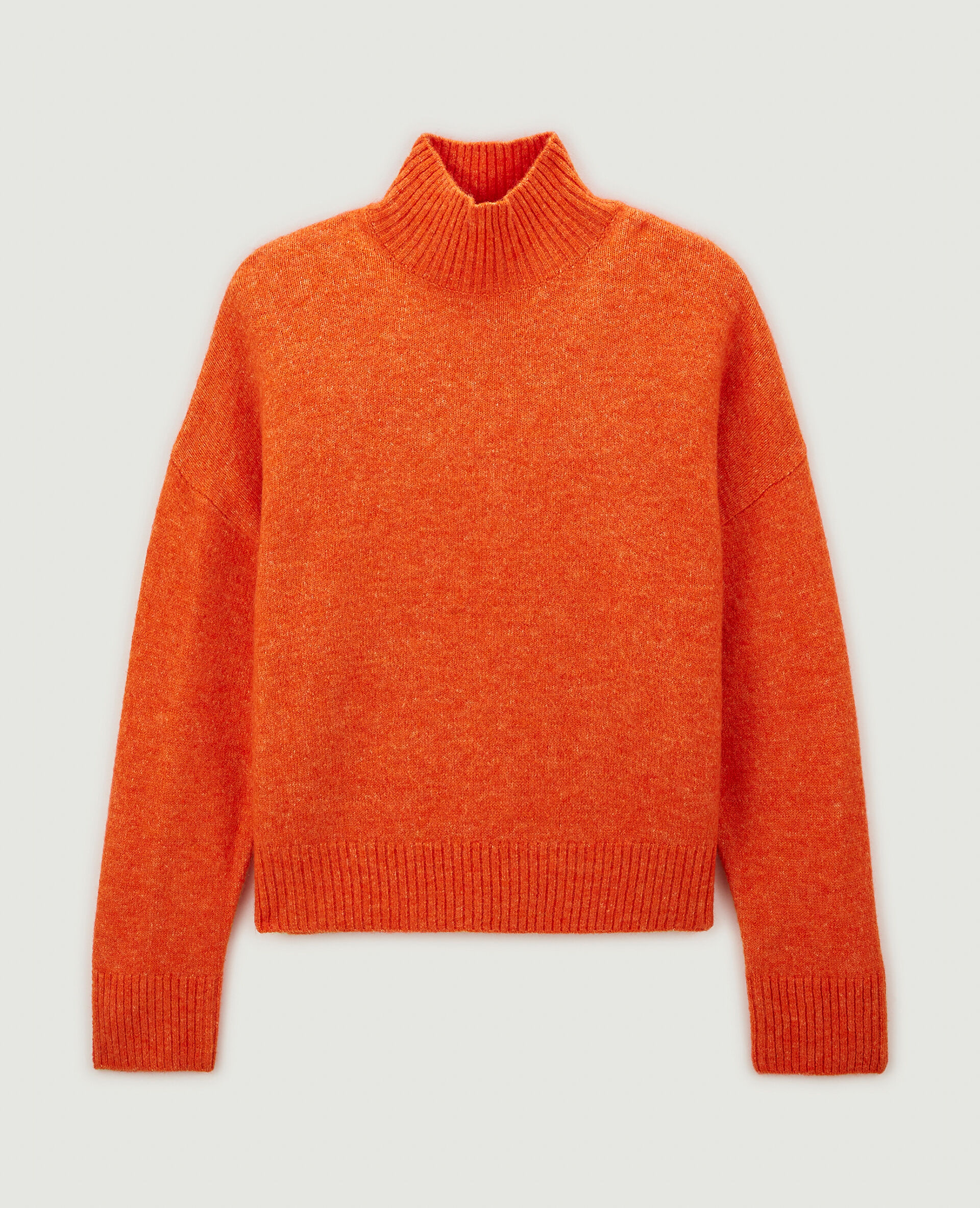 Pull oversize col montant - Orange