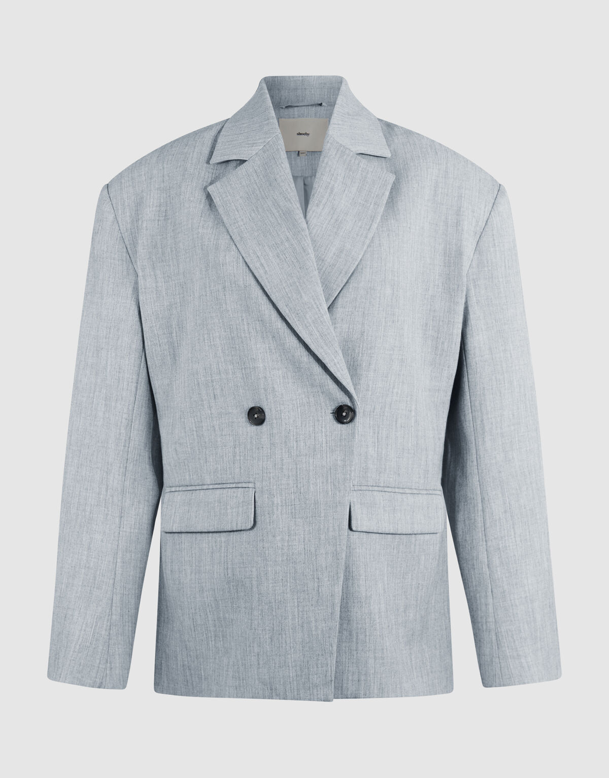 Oversized Shoulder Blazer Lichtgrijs