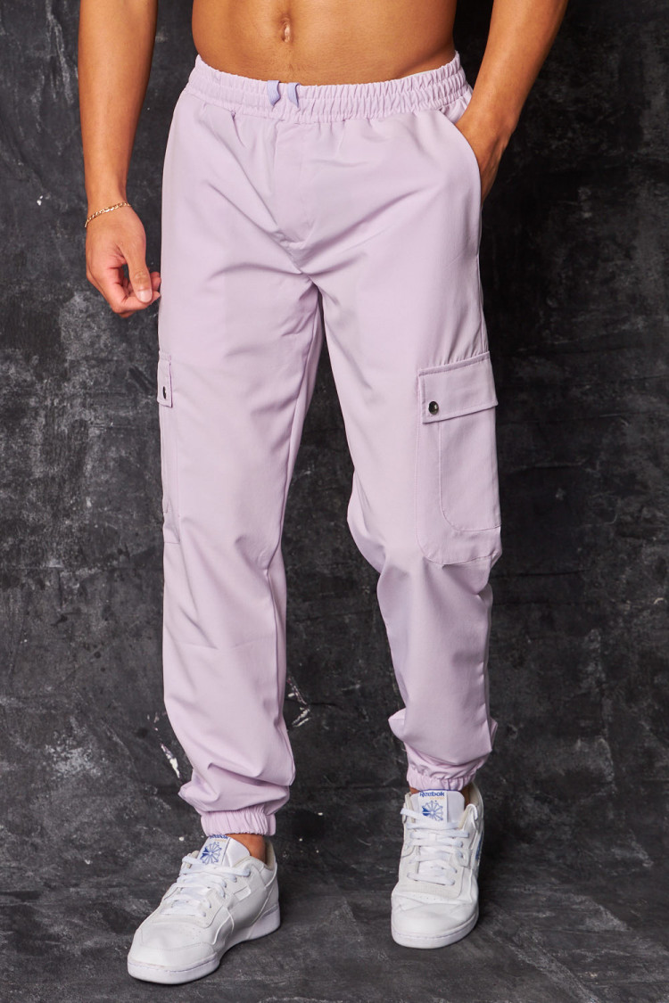 Pantalon de jogging fluide cargo violet