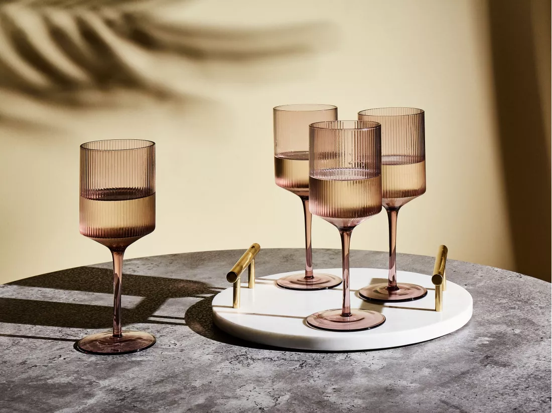 Lot de 4 verres à vin AMETHYST 380 ml Rose