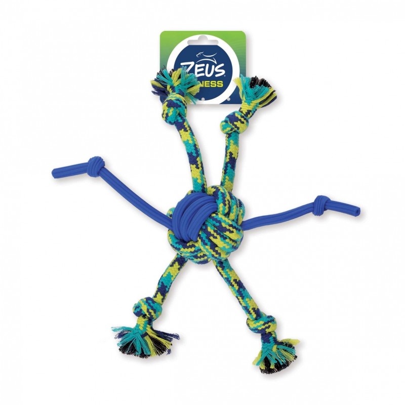 Brinquedo Zeus Fitness com corda e bola em forma de aranha de TPR para cães, 30 cm