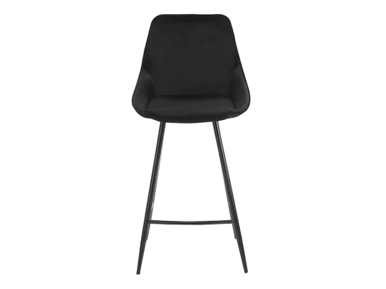 Lot de 2 tabourets de bar - Velours - Noir - MASURIE