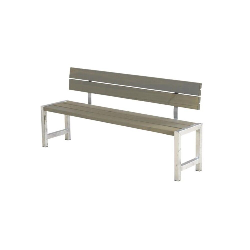 HAGEBENK PLUS MED RYGGSTØTTE 176 CM GRÅBRUN