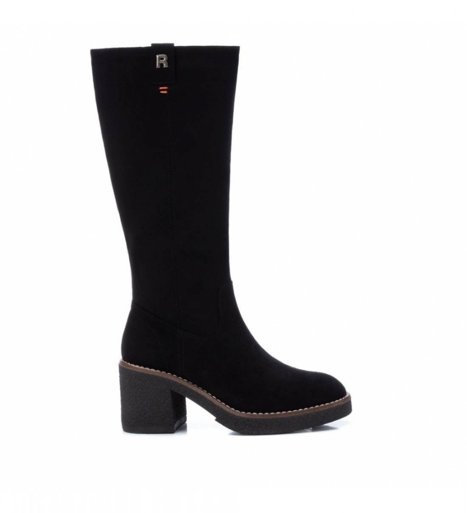 Botas Refresh em camurça preta - Salto de 7 cm