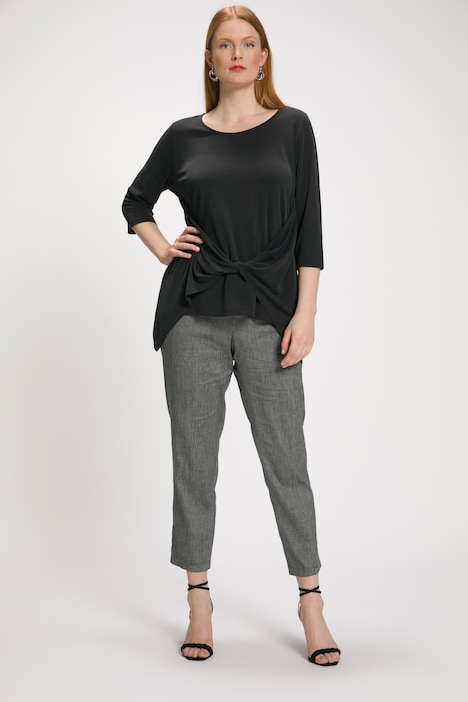 Shirt, Drapierung, Zipfelsaum, Rundhals, 3/4-Arm