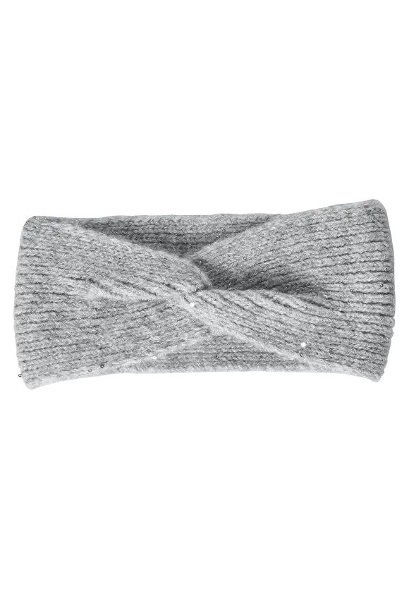 Stirnband mit Glitzerfäden  - mineral grey melange