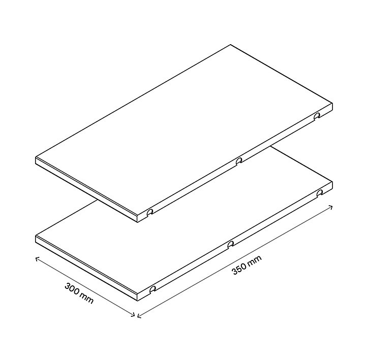 2 tablettes d'angle effet chêne GoodHome Atomia L. 29,2 x P. 56,2 cm