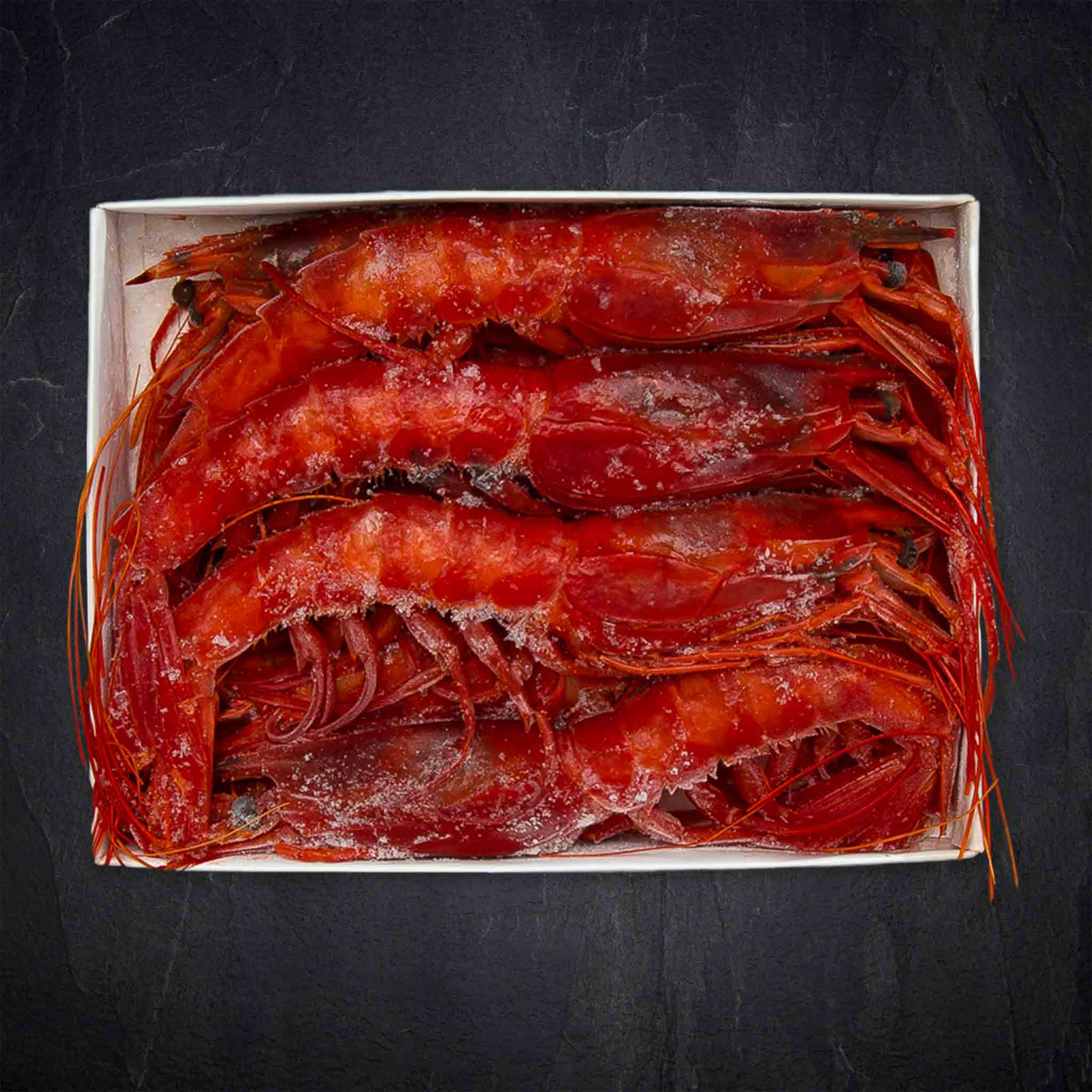 Garnelen Carabineros mit Kopf mit Schale tiefgefroren