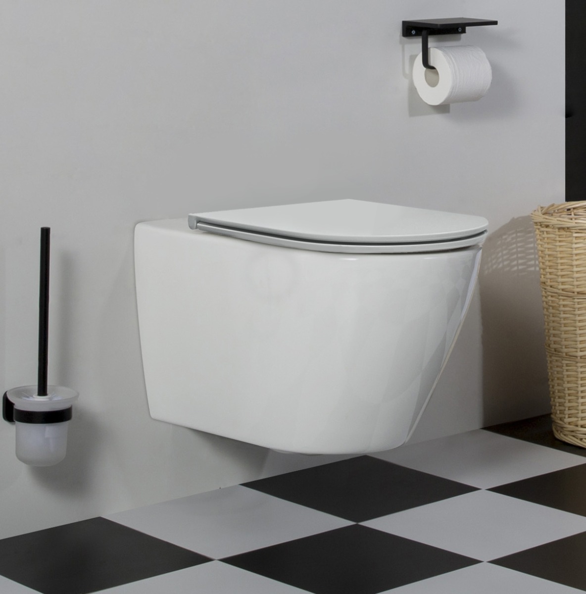 Sanigoods Andes toiletset met Saniclear Jama randloos toilet wit glans