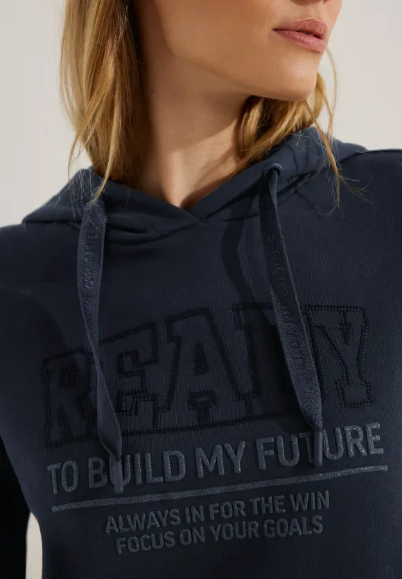 Frontprint Hoodie Kleid - night sky blue